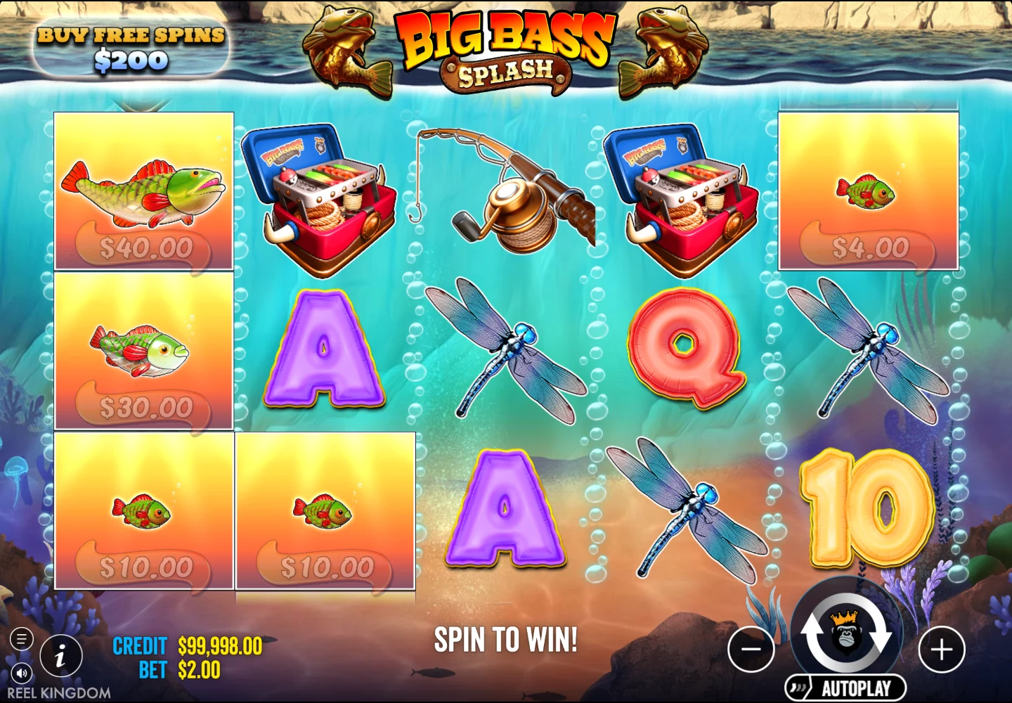 The game during a virtual spin